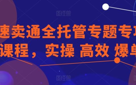 速賣通全托管實戰課程：專注實操，高效爆單技巧大揭秘【實操教程】