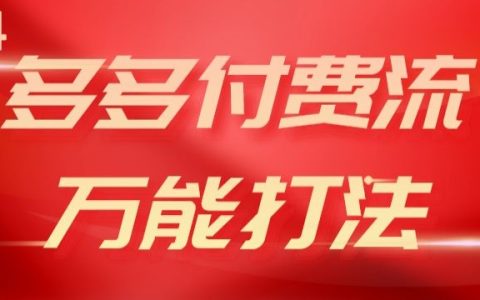 2024拼多多付費流量萬能策略，強效付費引爆，流量運營邏輯，高轉化率與投產比【深度揭秘】