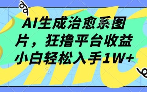 揭秘！AI治愈系圖片創作，狂擼收益，小白輕松上手，輕松實現月入1W+！