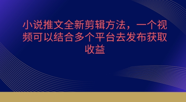 小說推文全新剪輯方法，一個視頻可以結合多個平臺去發(fā)布獲取【揭秘】