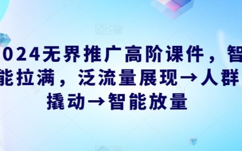 2024年無界推廣高階教程：智能優化全流程，從泛流量到精準人群，再到智能放量