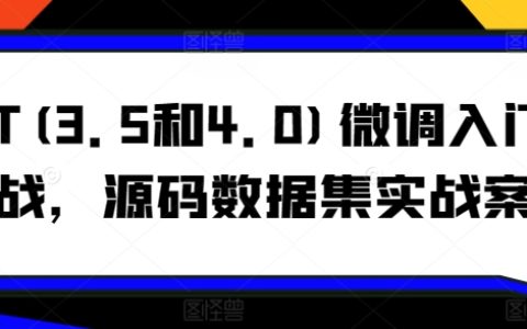GPT(3.5和4.0)微調入門和實戰，源碼數據集實戰案例