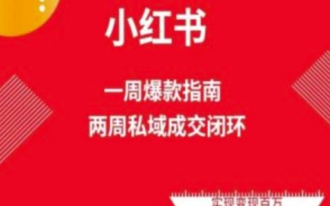 小紅書爆款免費流量課程：兩周實現變現的電商教程