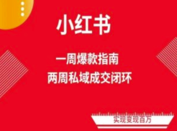 爆款小紅書免費流量體系課程(兩周變現)，小紅書電商教程
