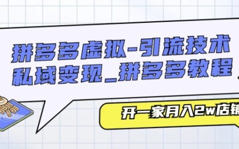 拼多多虛擬商品引流技巧與私域變現策略：月入2萬店鋪教程【深度解析】