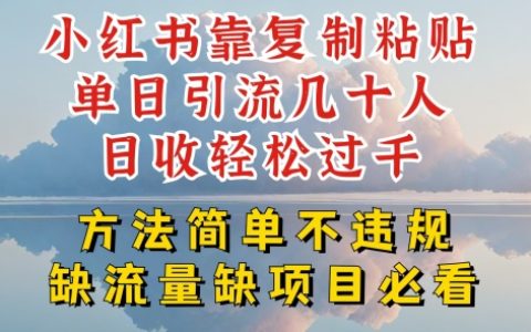 小紅書高效引流秘籍：單日引流入數十，日收入輕松破千，簡單合規方法大揭秘