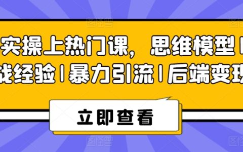 8S實操+思維模型+實戰經驗+暴力引流+后端變現，揭秘熱門課程，助你成功上位！