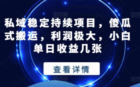 私域穩(wěn)定持續(xù)項目揭秘：傻瓜式搬運賺錢，小白單日收益爆棚【秘籍解析】