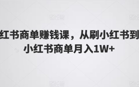 小紅書賺錢實戰課程：從刷粉到商業變現月入1W+的全攻略