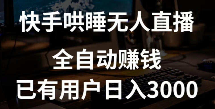 快手哄睡無人直播+獨家掛載技術，已有用戶日入3000+【賺錢流程+直播素材】【揭秘】