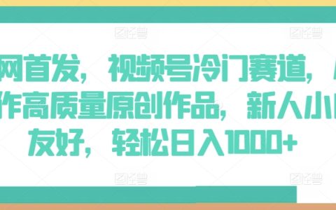 獨家揭秘：視頻號冷門賽道，AI助您制作高質原創，小白友好，日入1000+輕松實現！
