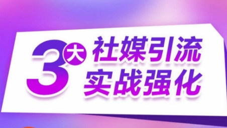 3大社媒引流實戰強化，多渠道站外引流，高效精準獲客，訂單銷售額翻倍增長