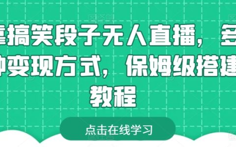無人直播攻略：搞笑段子輕松變現，多樣化盈利模式，詳細搭建教程【揭秘】