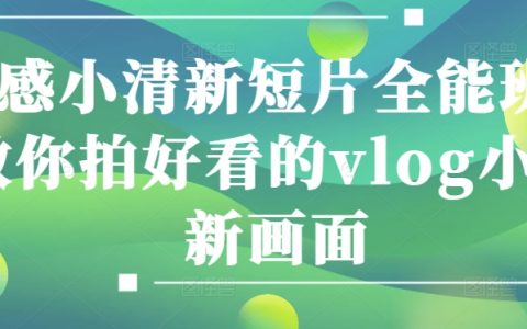 情感短片創作課程：掌握vlog小清新畫面拍攝技巧，全面提升影像表達能力