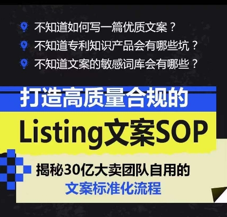 打造高質量合規的Listing文案SOP，掌握亞馬遜文案工作的標準化