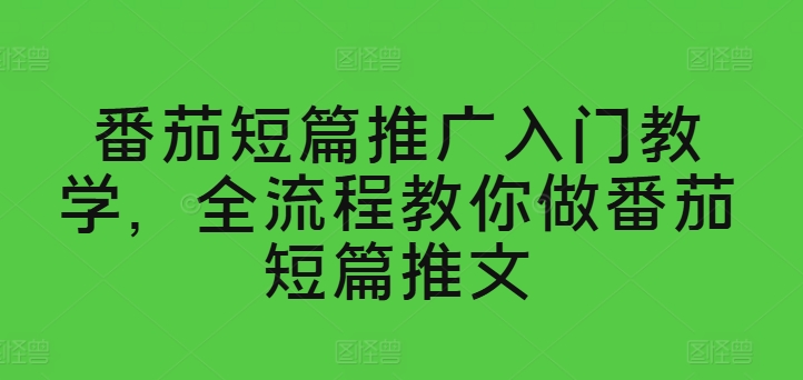 番茄短篇推廣入門教學，全流程教你做番茄短篇推文