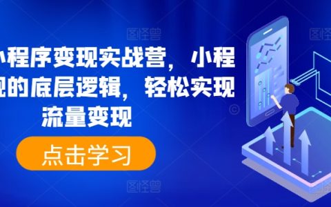 抖音小程序盈利實(shí)操課程，掌握流量變現(xiàn)的深層原理，簡單上手賺取收益