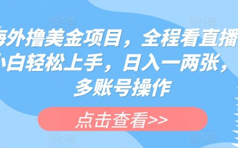 海外美元收益項目揭秘：直播教學帶你入門，小白日入一兩張，多賬號操作技巧【詳細曝光】