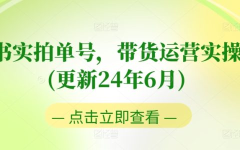 圖書實(shí)拍單號(hào)實(shí)操課：從0到爆，零基礎(chǔ)入門+進(jìn)階，更新24年6月，帶貨運(yùn)營實(shí)戰(zhàn)指南！