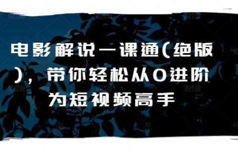 短視頻高手必備：電影解說一課通，輕松從0進階，教你玩轉短視頻領域！
