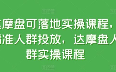 達摩盤實操課程揭秘：精準人群投放策略，高效轉化達摩盤實操技巧【詳解】