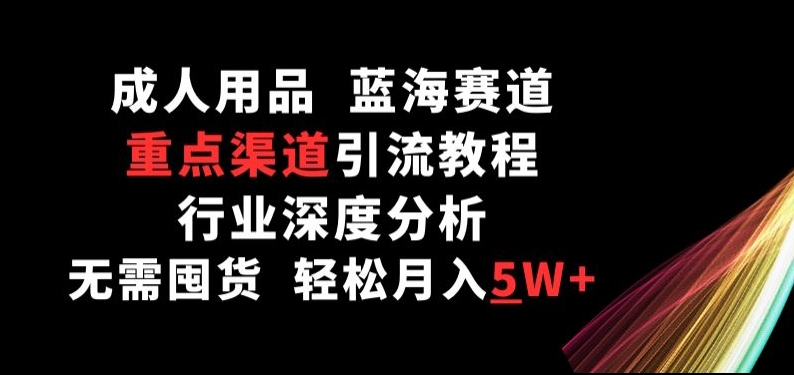 成人用品，藍(lán)海賽道，重點(diǎn)渠道引流教程，行業(yè)深度分析，無(wú)需囤貨，輕松月入5W+【揭秘】