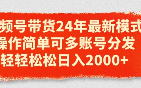 2024年視頻號帶貨新模式揭秘：多賬號分發簡單操作，輕松日入2000元！