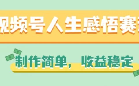 揭秘！視頻號人生感悟賽道，輕松制作，穩定收益【技巧分享】