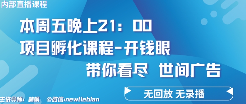 4.26日內(nèi)部回放課程《項(xiàng)目孵化-開(kāi)錢(qián)眼》賺錢(qián)的底層邏輯【揭秘】