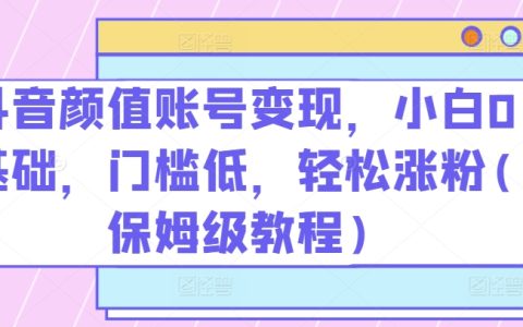 抖音顏值賬號變現大揭秘：小白 0 基礎，低門檻，輕松漲粉保姆級教程！
