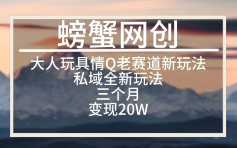 揭秘大人玩具情Q用品私域新玩法：老項目創新思路，三個月實現20萬變現！