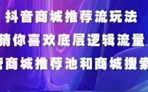 抖音商城運營實戰課程：猜你喜歡入池、商城搜索優化、商城推薦人群標簽策略全解析！