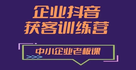 企業(yè)抖音營(yíng)銷獲客增長(zhǎng)訓(xùn)練營(yíng)，中小企業(yè)老板必修課