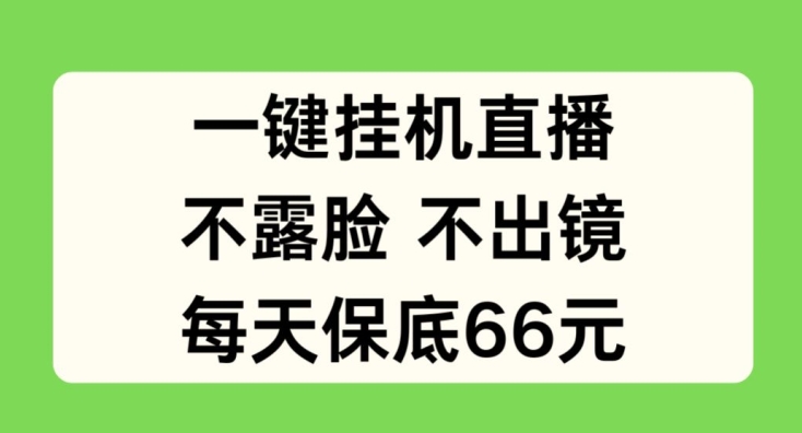 一鍵掛JI直播，不露臉不出境，每天保底66元【揭秘】