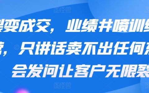 裂變成交特訓(xùn)營：掌握發(fā)問技巧，實(shí)現(xiàn)業(yè)績爆發(fā)式增長與客戶無限裂變