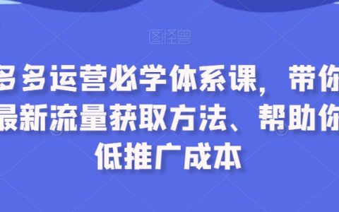 拼多多商家必修！全新流量獲取技巧解析，高效降低推廣費用實戰指南