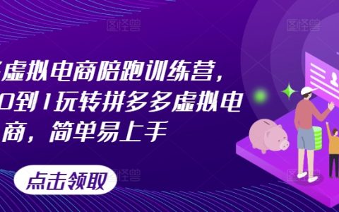 拼多多虛擬店鋪實戰訓練營：從零基礎到精通，拼多多虛擬電商攻略【新手友好】