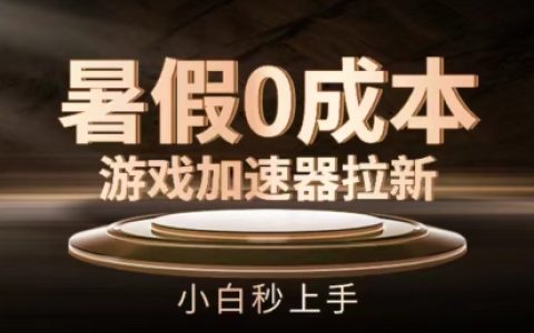 暑期攻略：零成本游戲加速器推廣教程，新手快速入門，無投資收益揭秘