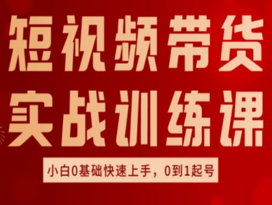 短視頻帶貨實(shí)戰(zhàn)訓(xùn)練課，好物分享實(shí)操，小白0基礎(chǔ)快速上手，0到1起號(hào)