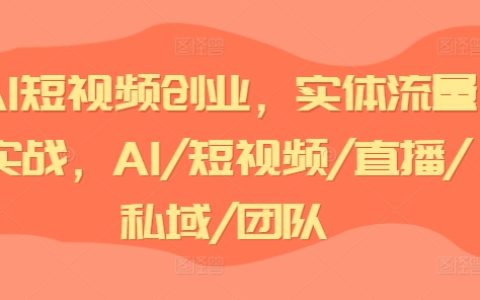 AI短視頻創業實戰攻略：實體流量變現秘籍，涵蓋AI技術、短視頻、直播、私域運營與團隊建設全解析