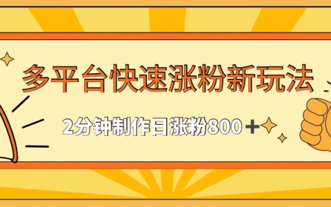 多平臺快速漲粉新訣竅：僅需 2 分鐘操作，日吸粉超 800 【深度揭秘】