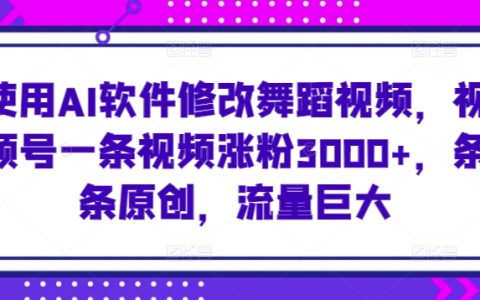 AI軟件助力舞蹈視頻號：輕松漲粉3000+，原創視頻流量爆表攻略大公開