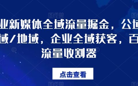 企業(yè)新媒體全域流量獲取策略：公域、私域與地域的高效獲客方法，助力百億流量收割