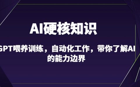 AI硬核知識-GPT喂養訓練，自動化工作，帶你了解AI的能力邊界（10節課）