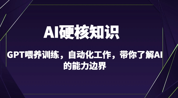 AI硬核知識(shí)-GPT喂養(yǎng)訓(xùn)練，自動(dòng)化工作，帶你了解AI的能力邊界（10節(jié)課）