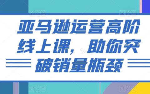 電商高手必備：亞馬遜高級運營策略課程，助你銷量翻倍突破困境