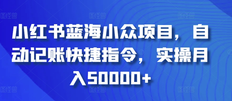 小紅書藍海小眾項目，自動記賬快捷指令，實操月入50000+【揭秘】
