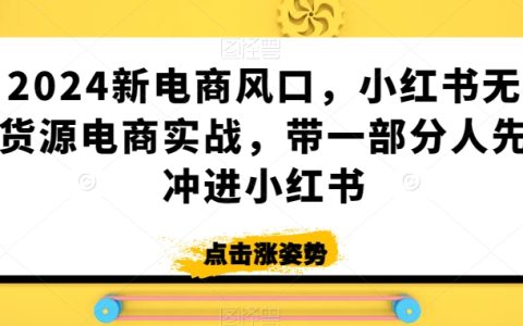 2024電商藍(lán)海攻略：小紅書無(wú)貨源電商實(shí)操教程，率先引領(lǐng)先鋒賣家搶占市場(chǎng)先機(jī)