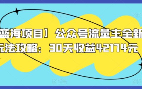 藍海項目公眾號流量主創新策略教程：30天內收益42174元【深度解析】