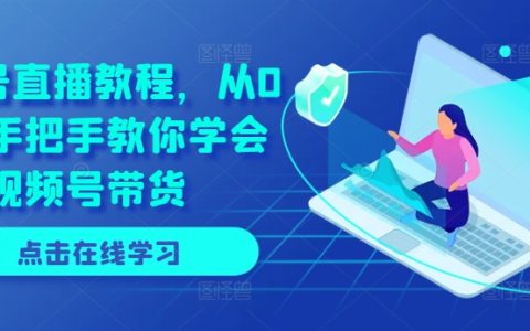 視頻號直播帶貨入門教程：零基礎到精通，手把手教你實現帶貨變現